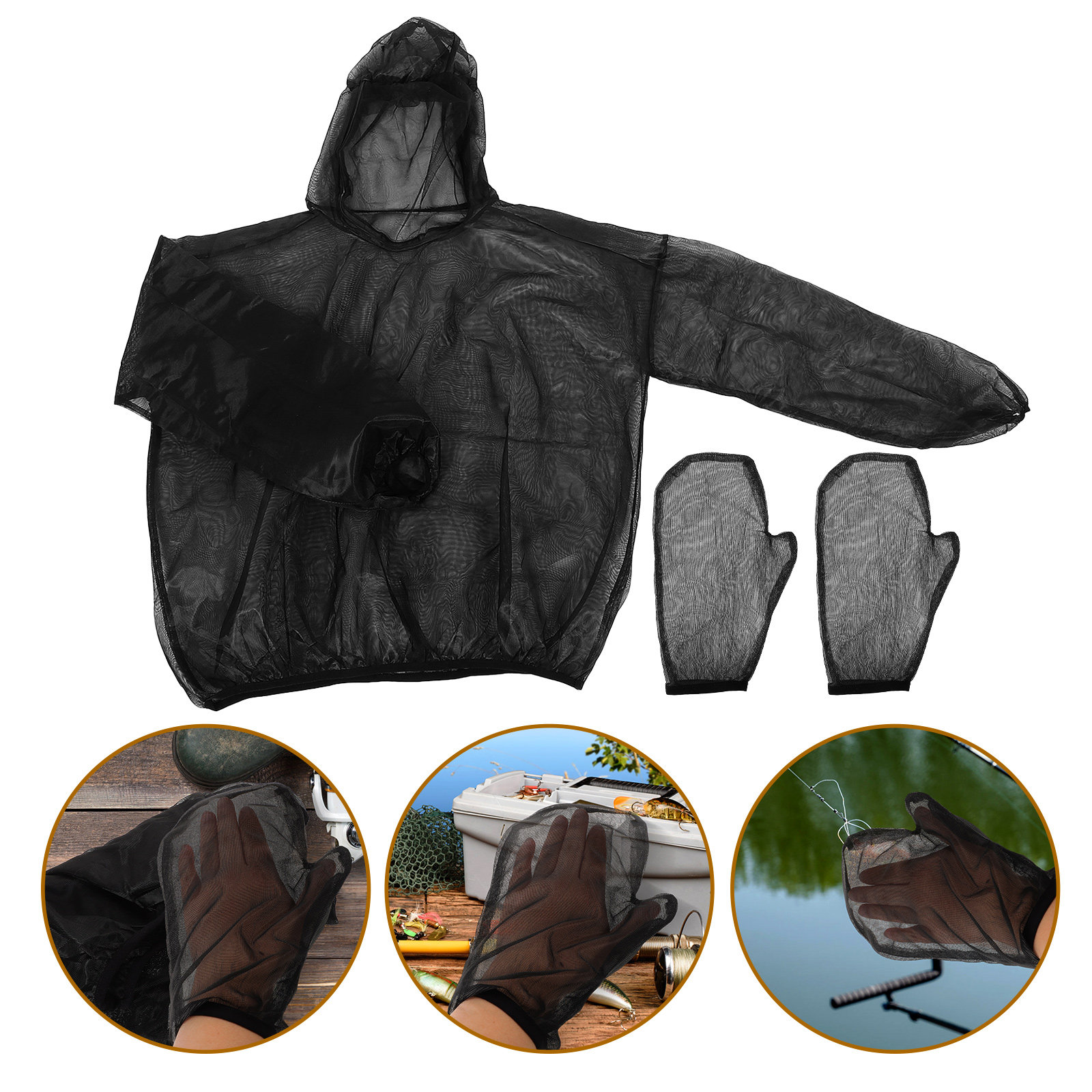 Fishing Gloves - 1Set Anti Insect Mesh Suit Full