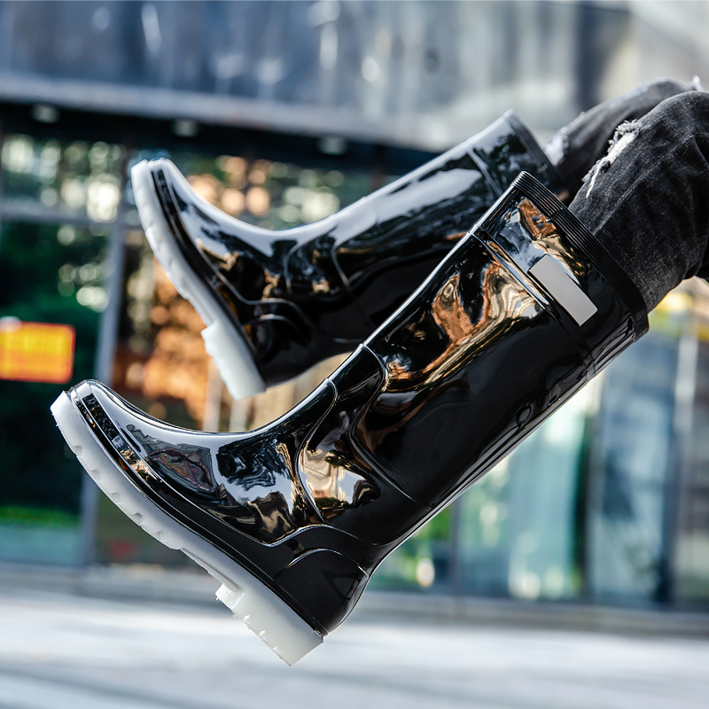New Men Rain Boots High Rain B - Fishing Boots のレビューと価格