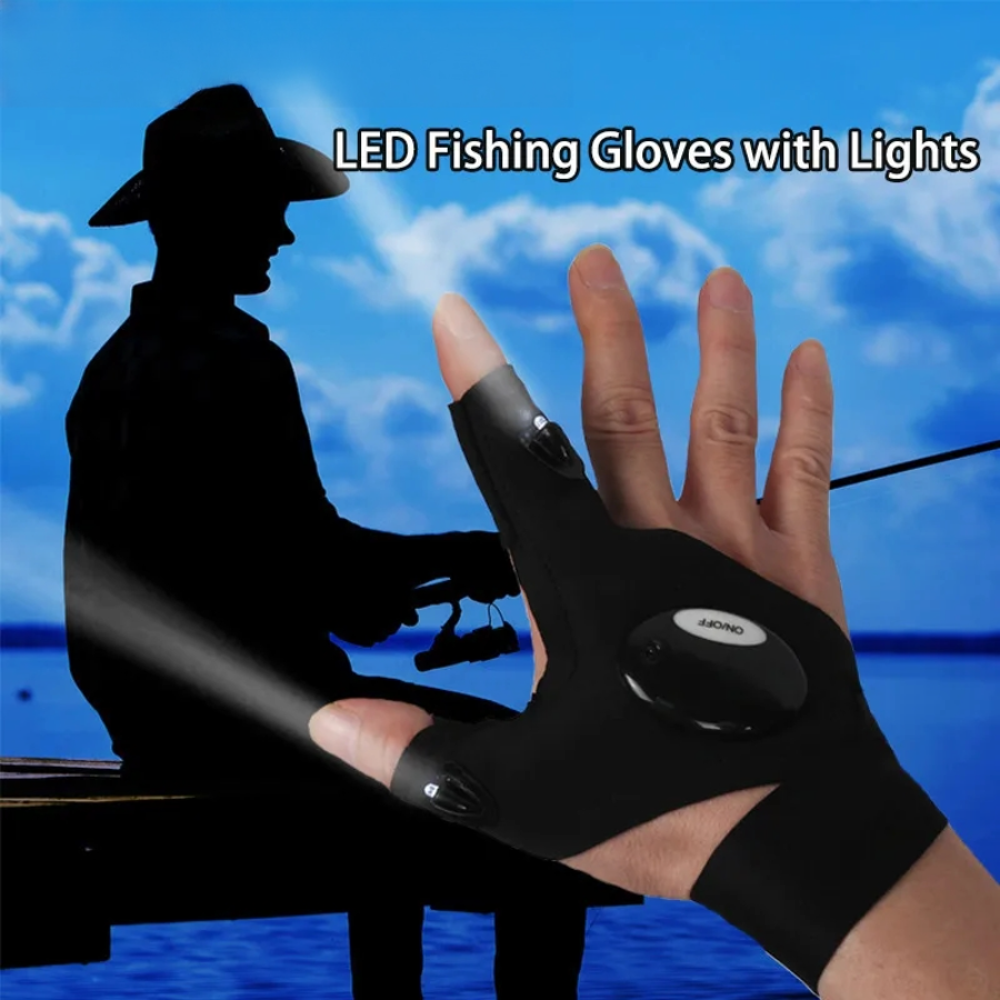 LED Half Finger Glove for Men  - Fishing Gloves のレビューと価格