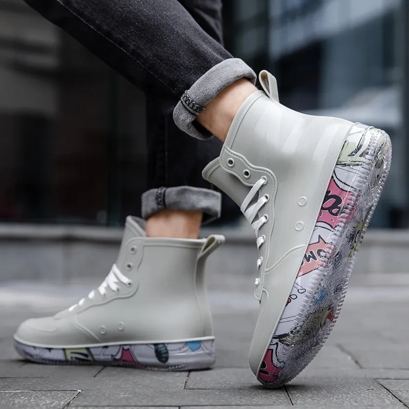 Men Rain Boots Fashion Trendy  - Fishing Boots のレビューと価格