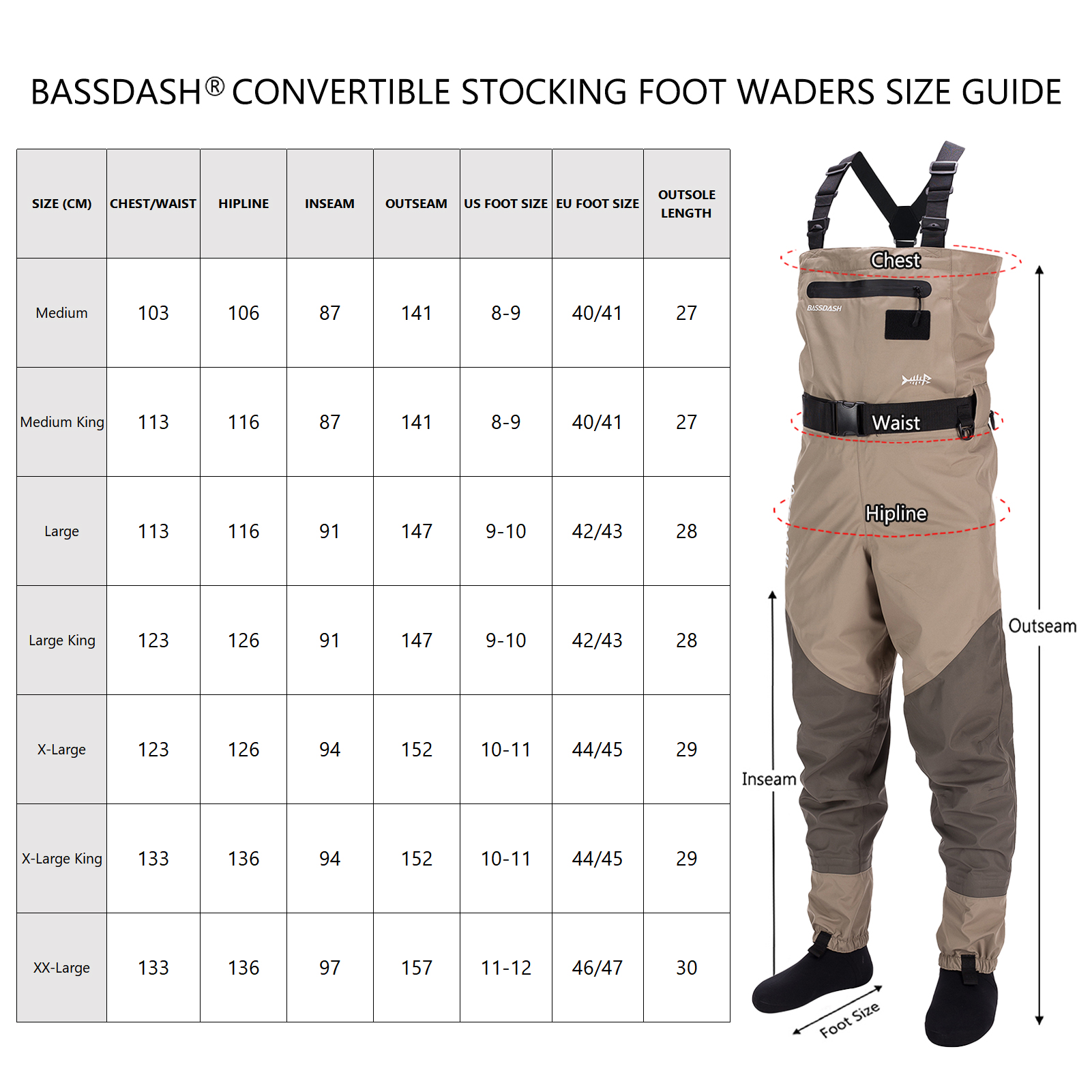 Bassdash Men Fishing Stocking  - Fishing Waders のレビューと価格