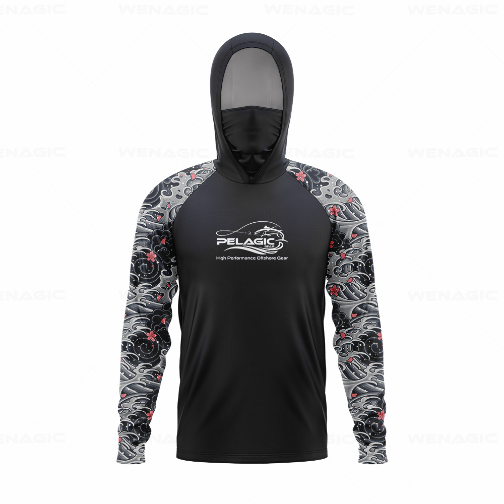pelagic gear Men Hood Fishing  - Fishing Shirt Uv Protection のレビューと価格