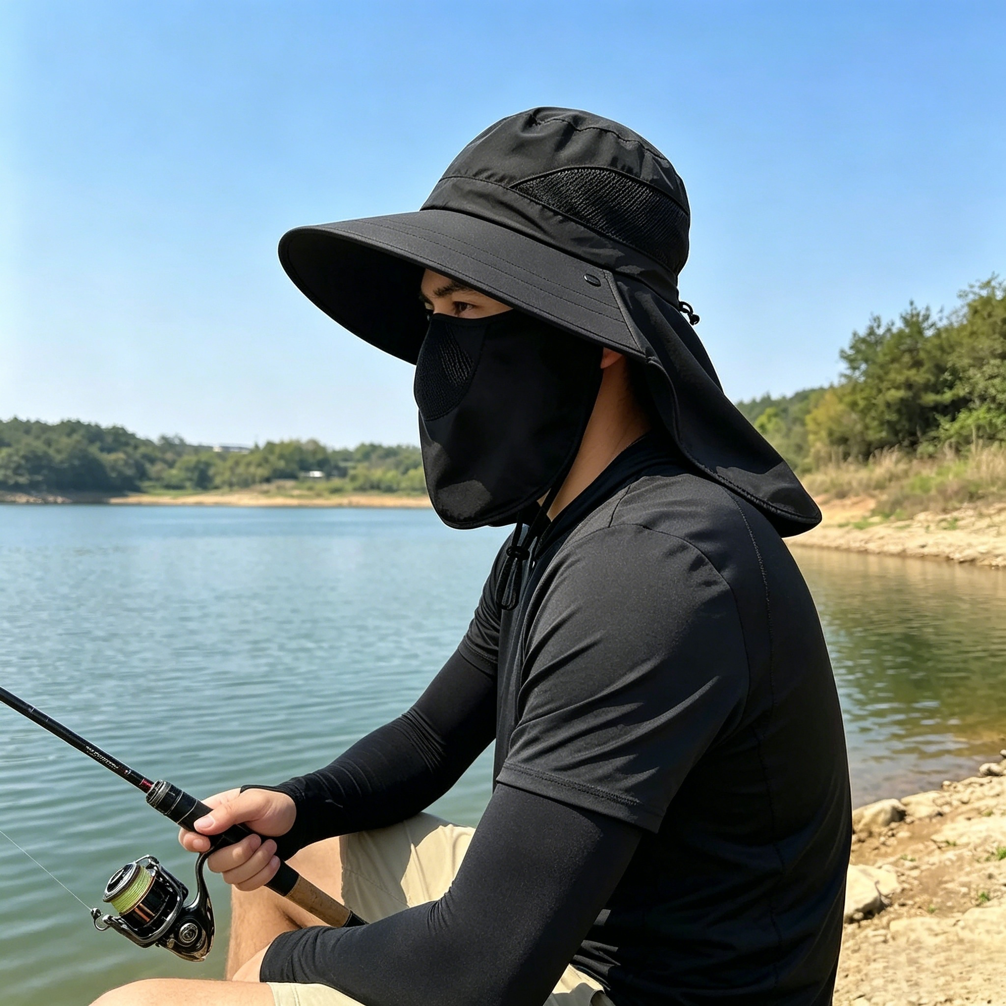 Full Face Neck Coverage Sun Ha - Fishing Hat のレビューと価格