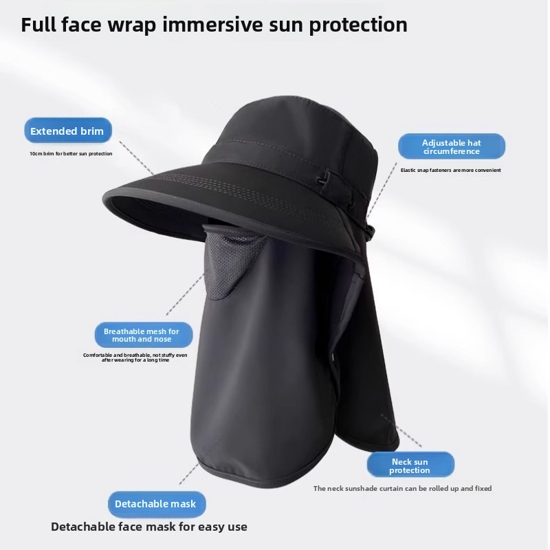 Full Coverage Sun Hat with Fac - Fishing Mask Sun Protection のレビューと価格