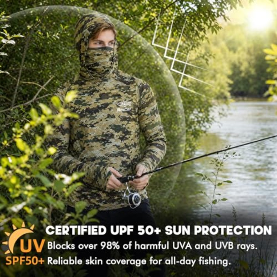 UPF 50+ Fishing Hoodie with Ne - Fishing Hoodie のレビューと価格