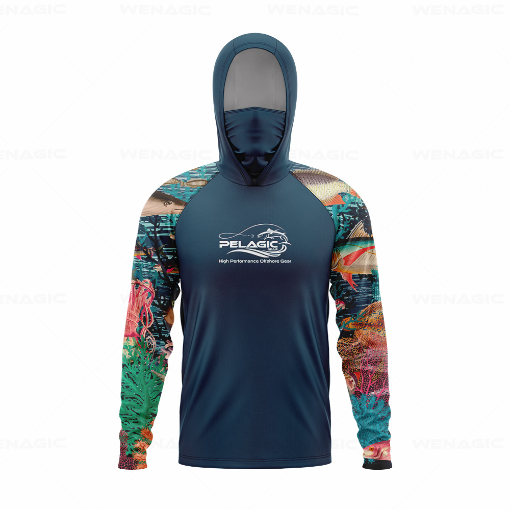 pelagic gear Men Hood Fishing  - Fishing Shirt Uv Protection のレビューと価格