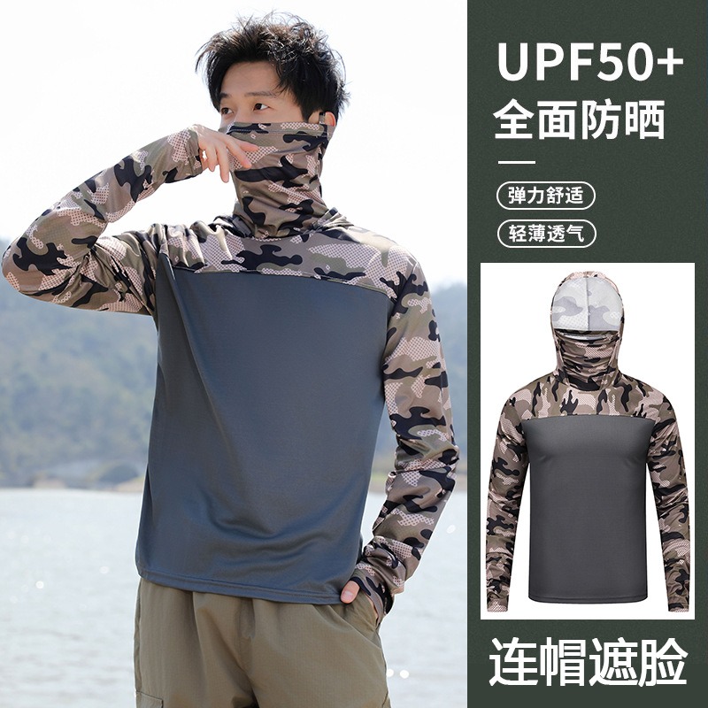 Fishing Shirt Hooded Men Sunsc - Fishing Shirt Uv Protection のレビューと価格