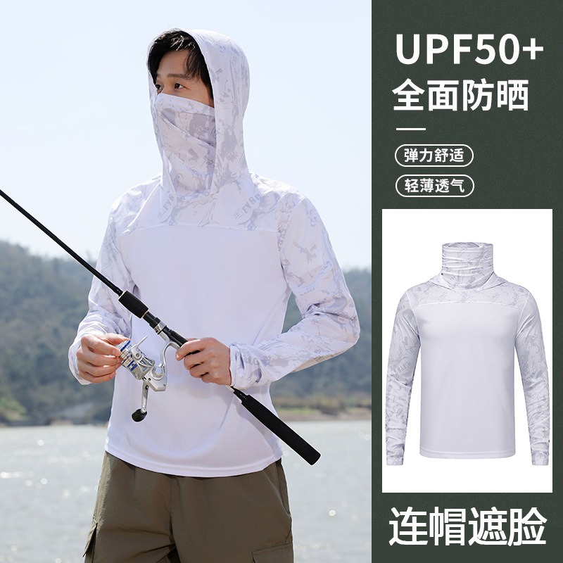 Fishing Shirt Hooded Men Sunsc - Fishing Shirt Uv Protection のレビューと価格