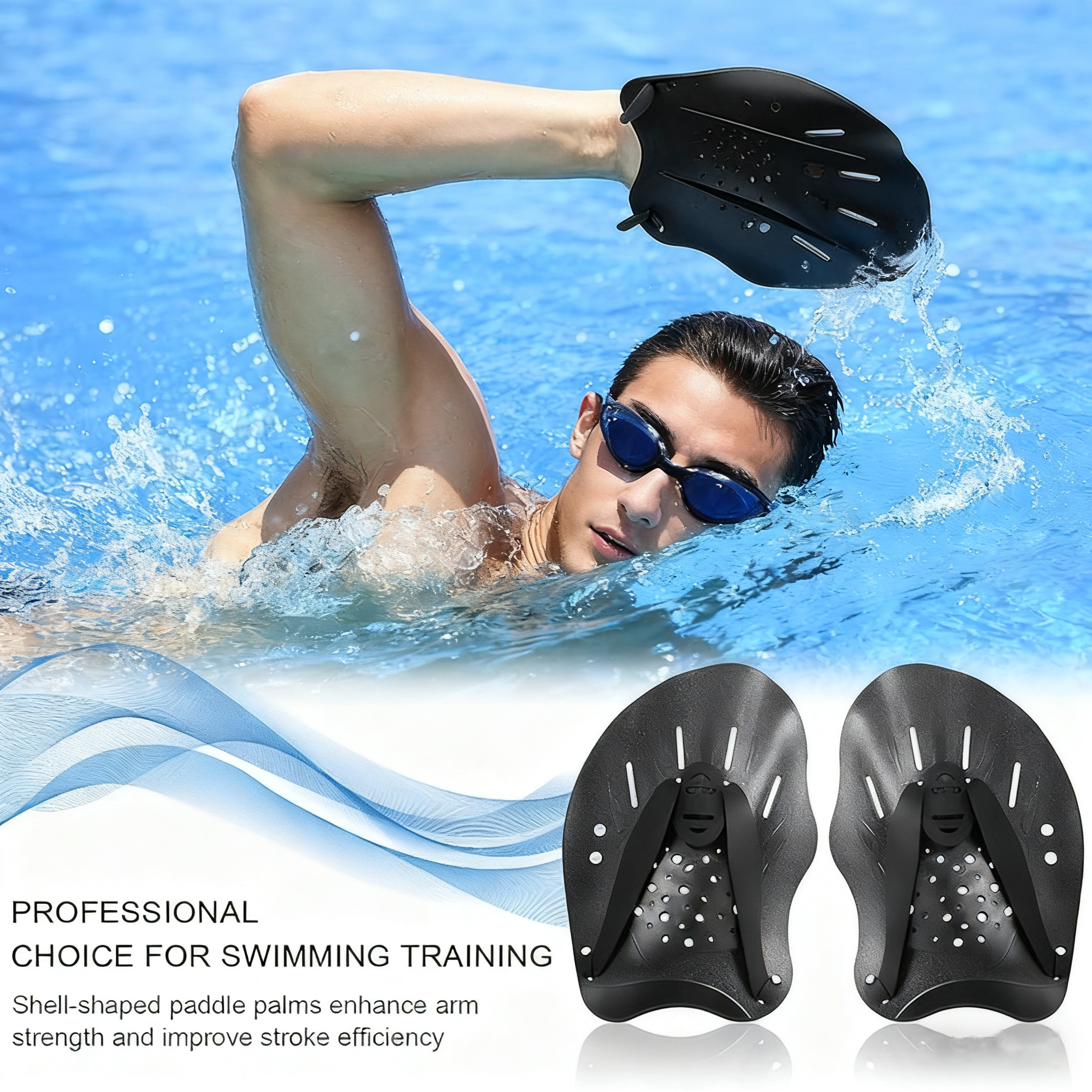 Adjustable Swimming Hand Paddl - Fishing Gloves のレビューと価格