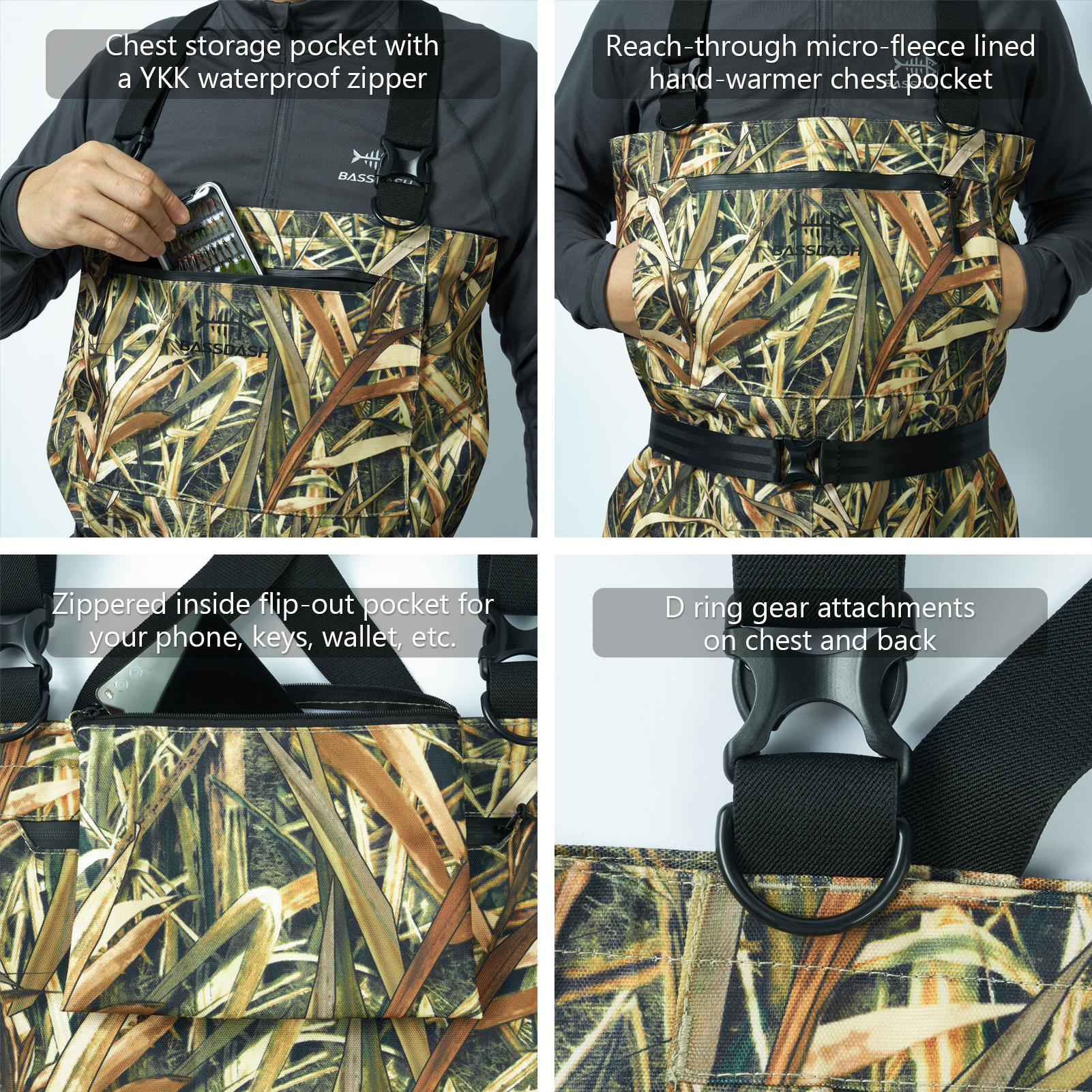 BASSDASH Men Women Boot Foot W - Fishing Waders のレビューと価格
