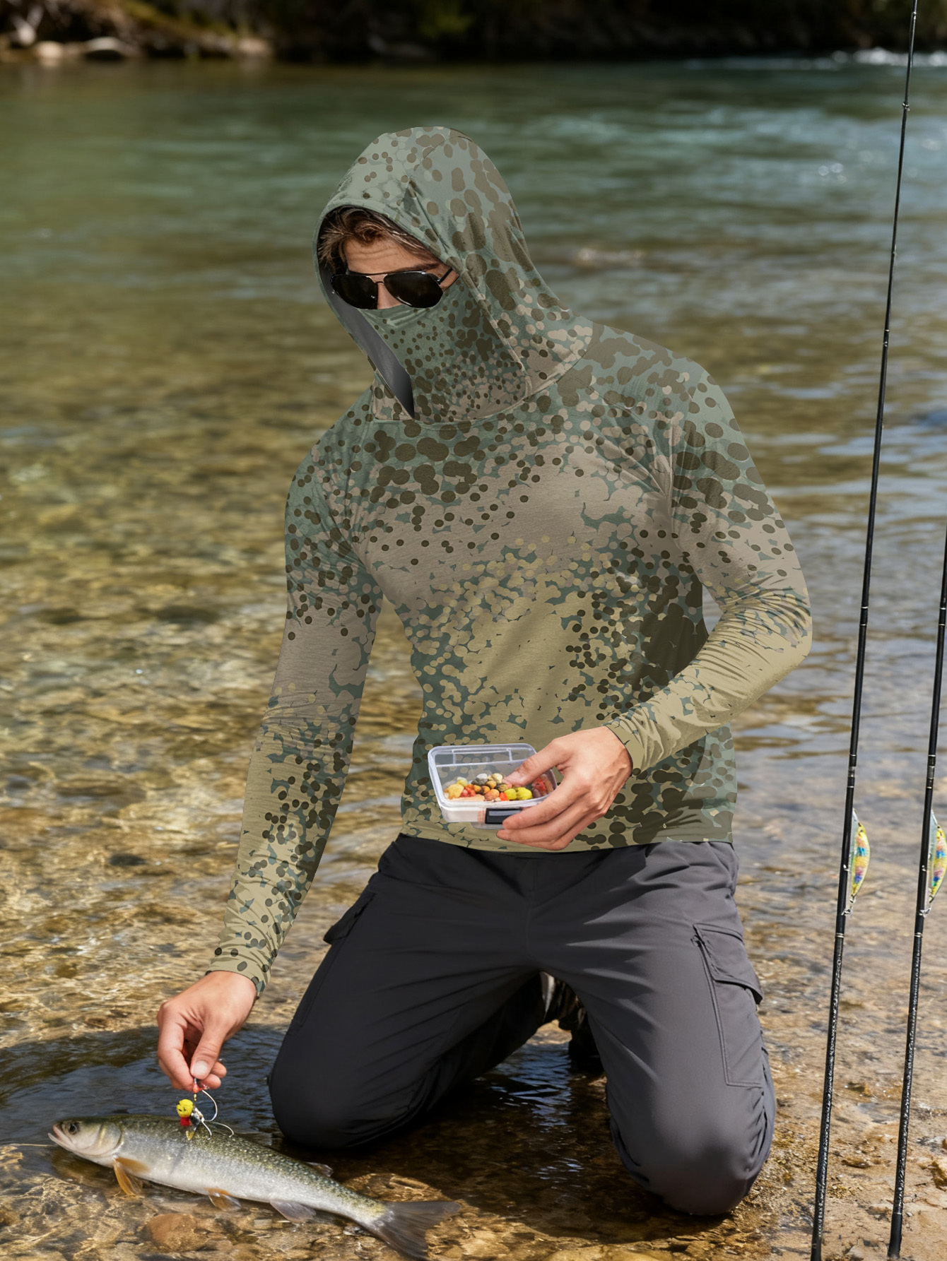 Men's Fishing Hooded Long-Slee - Fishing Hoodie のレビューと価格