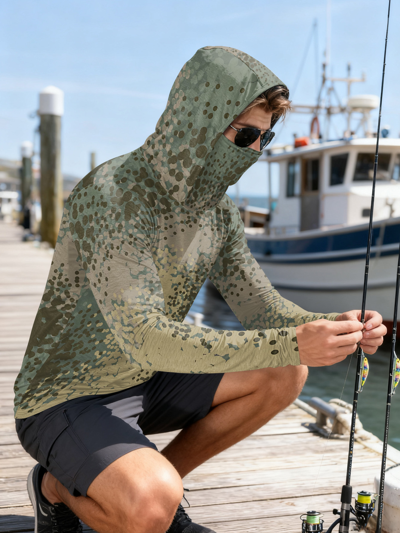 Men's Fishing Hooded Long-Slee - Fishing Hoodie のレビューと価格