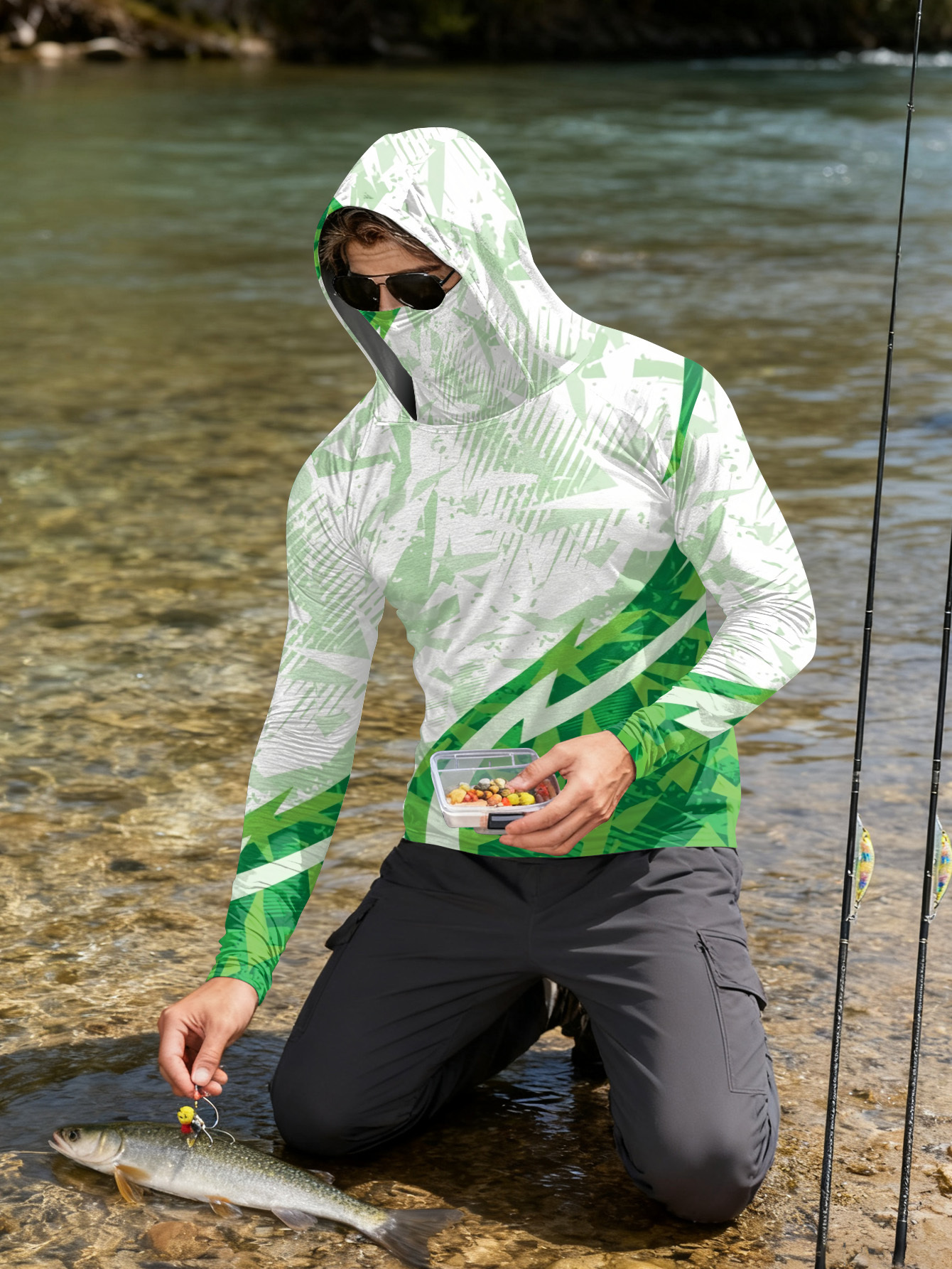 Men's Fishing Hooded Long-Slee - Fishing Hoodie のレビューと価格
