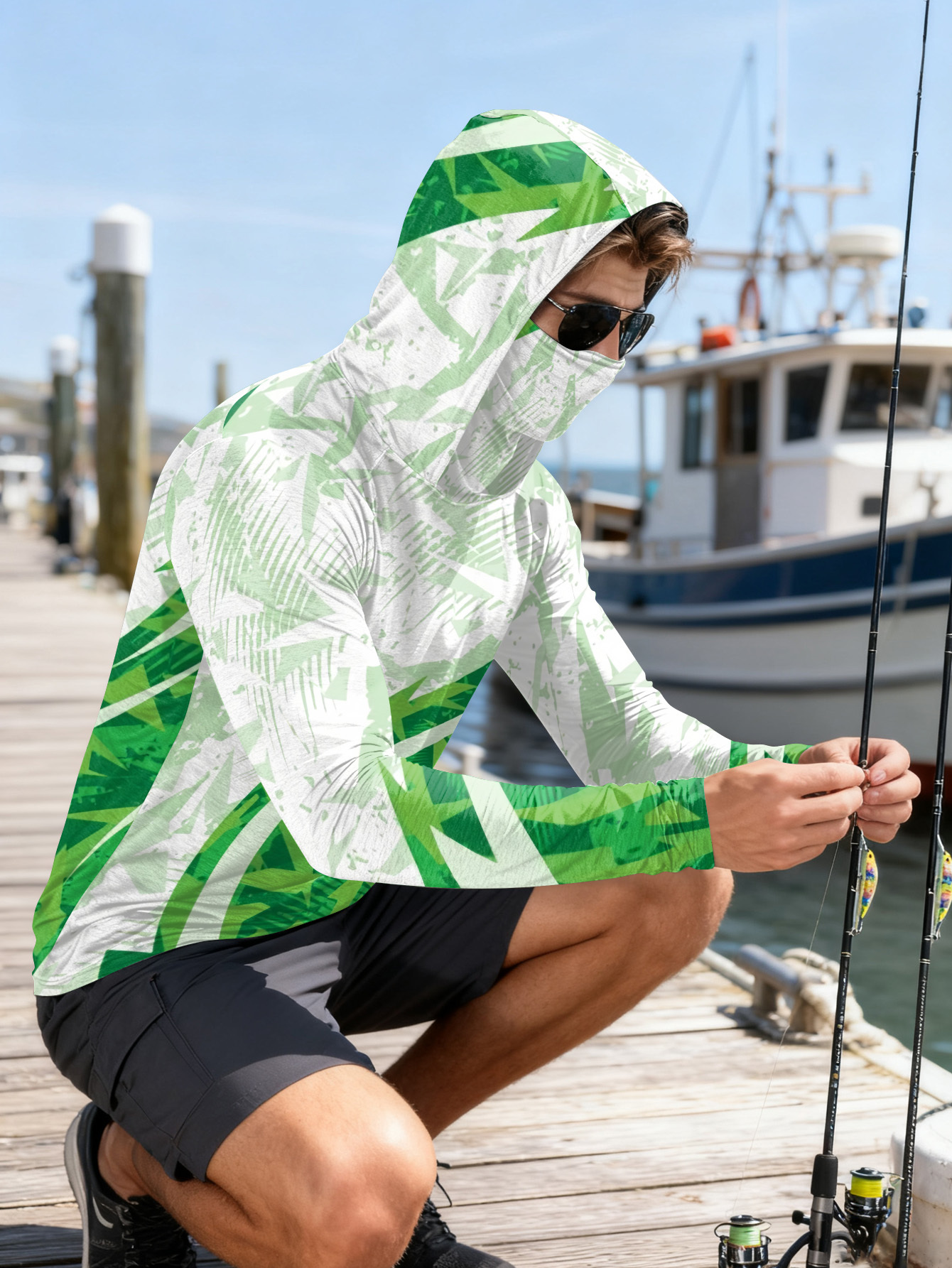 Men's Fishing Hooded Long-Slee - Fishing Hoodie のレビューと価格