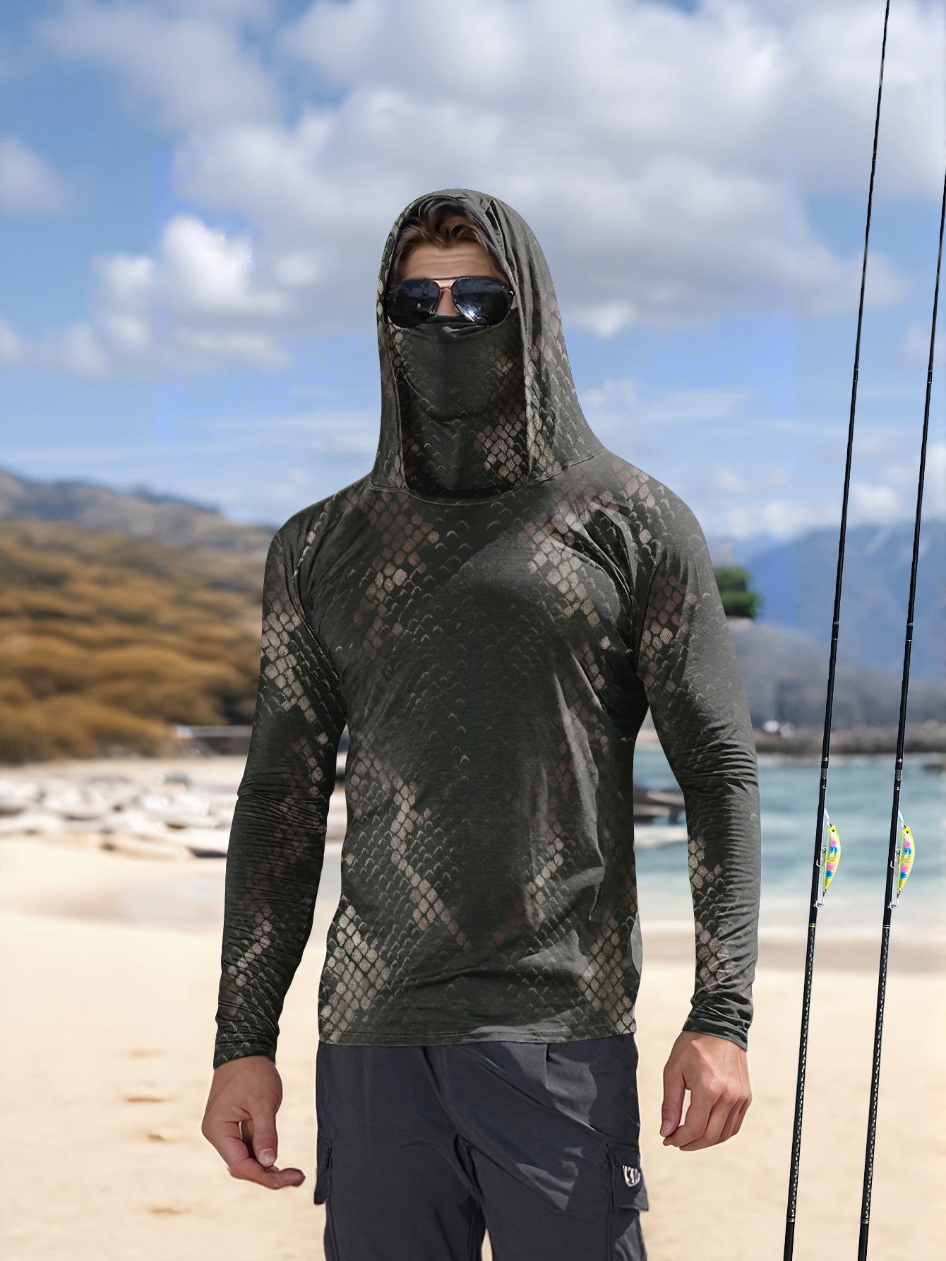 Men's Fishing Hooded Long-Slee - Fishing Hoodie のレビューと価格