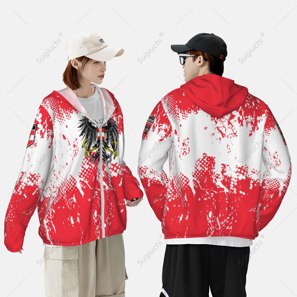 Austria Flag Sun Protection Ho - Fishing Hoodie のレビューと価格