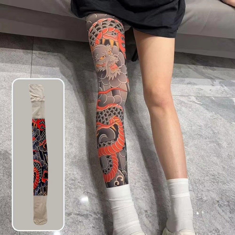 New Full Leg Fake Tattoo Socks - Fishing Socks のレビューと価格