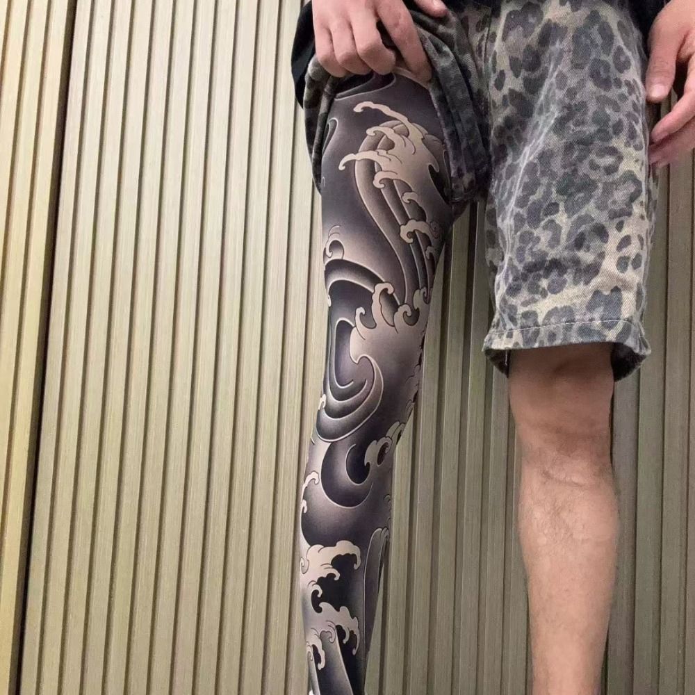 New Full Leg Fake Tattoo Socks - Fishing Socks のレビューと価格