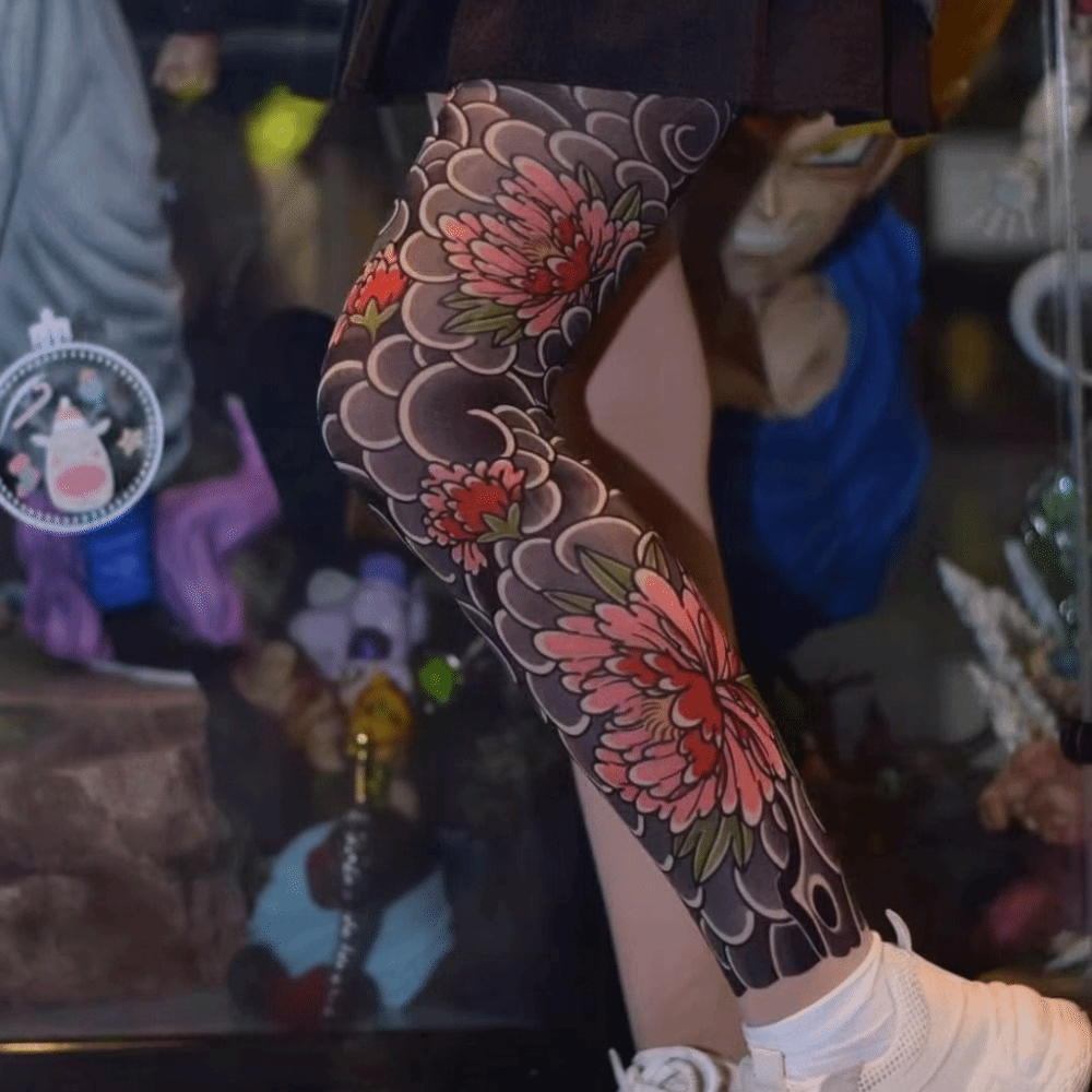 New Full Leg Fake Tattoo Socks - Fishing Socks のレビューと価格