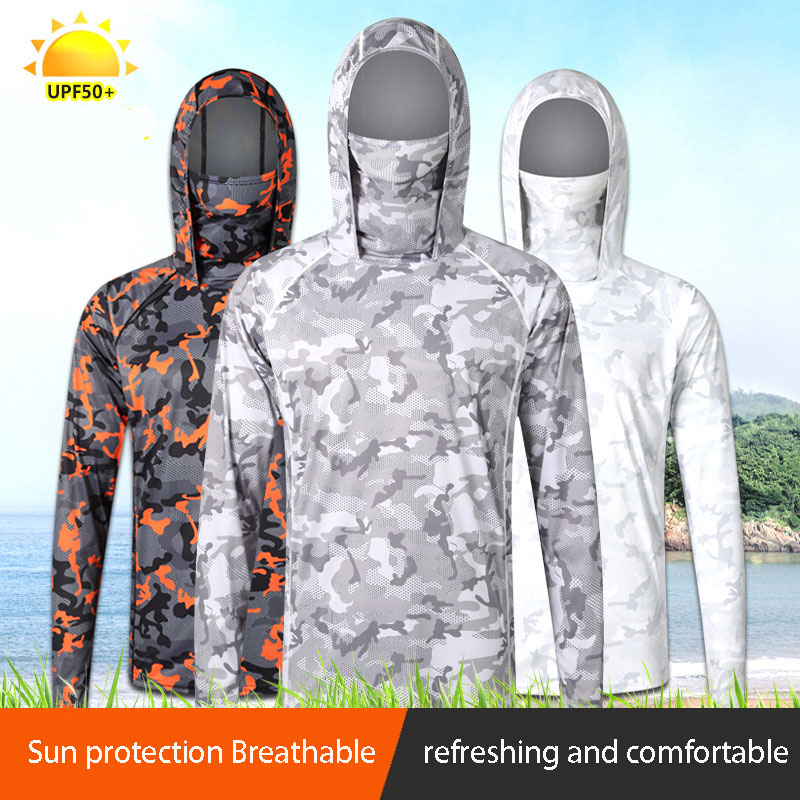 Camouflage Fishing T-shirt wit - Fishing Shirt Uv Protection のレビューと価格