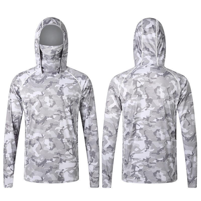 Camouflage Fishing T-shirt wit - Fishing Shirt Uv Protection のレビューと価格