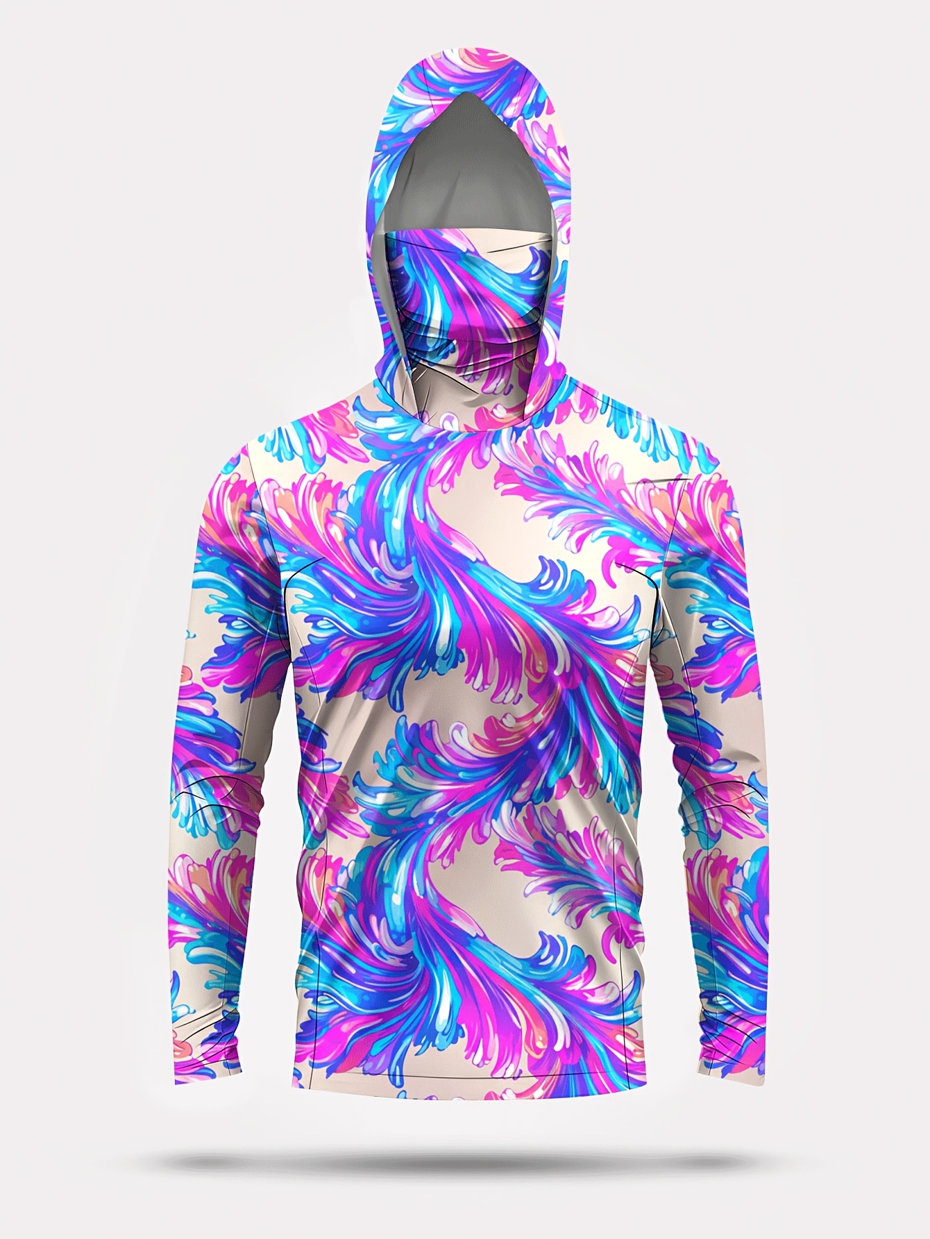 Men Hood Fishing Shirt long sl - Fishing Shirt Uv Protection のレビューと価格