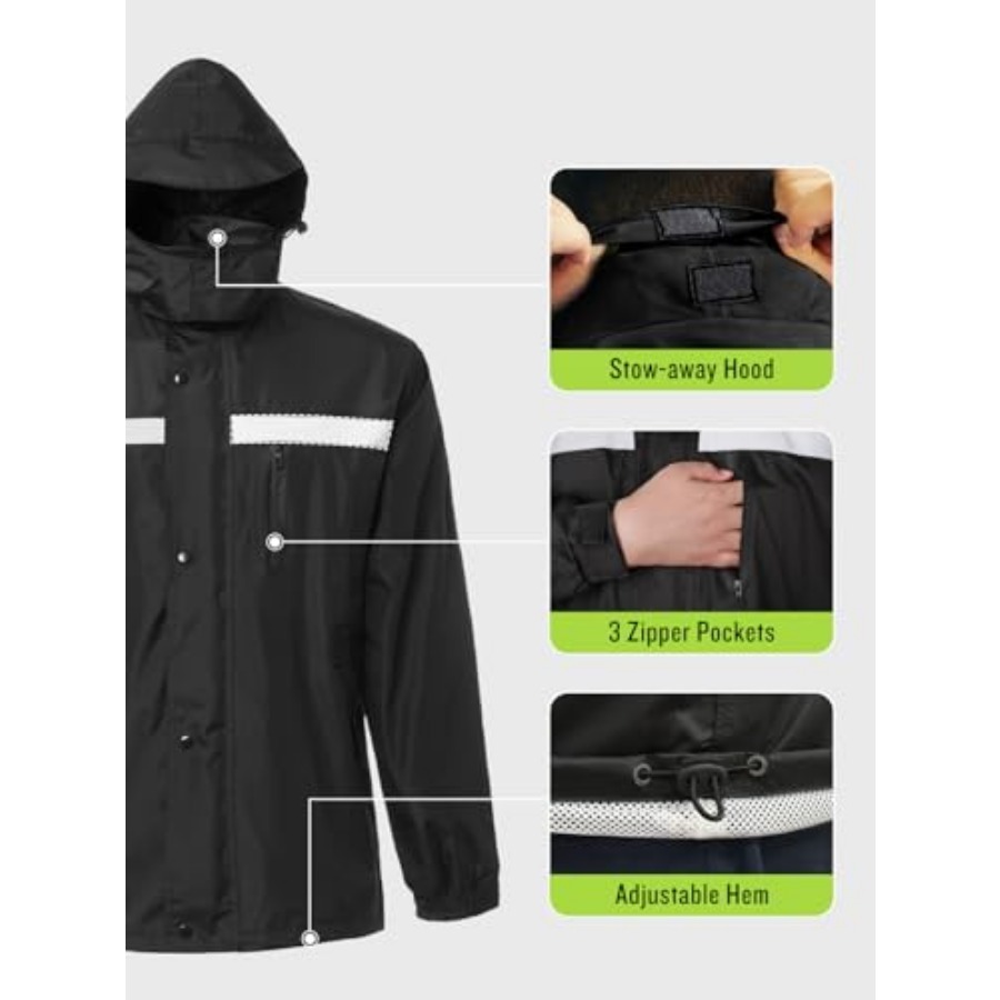 Men's Rain Suit High Visibilit - Fishing Rain Suit のレビューと価格