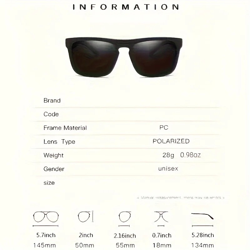 1/2pcs Square Sport Sunglasses - Fishing Sunglasses Polarized のレビューと価格