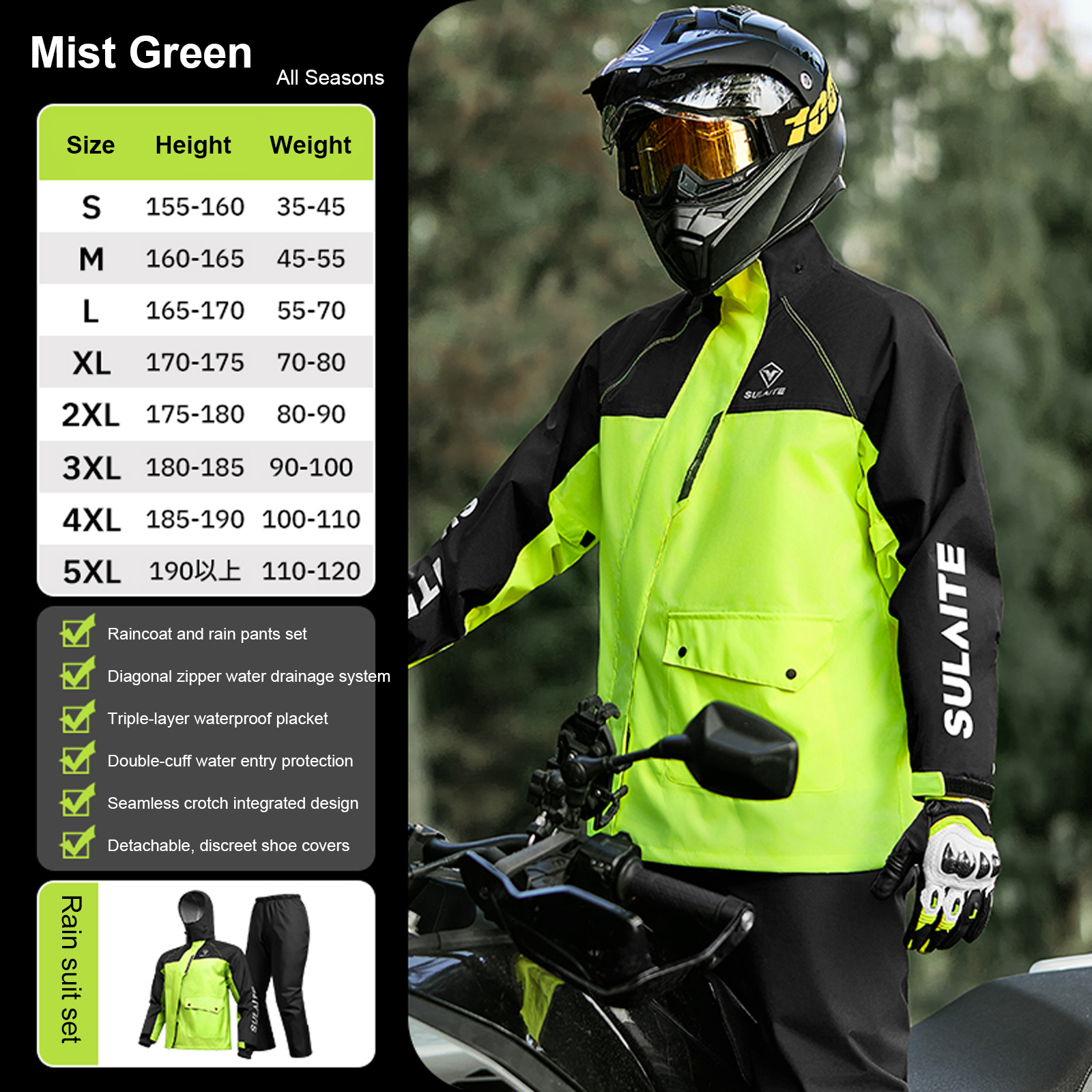 Motorcycle Rain Suit for Men & - Fishing Rain Suit のレビューと価格