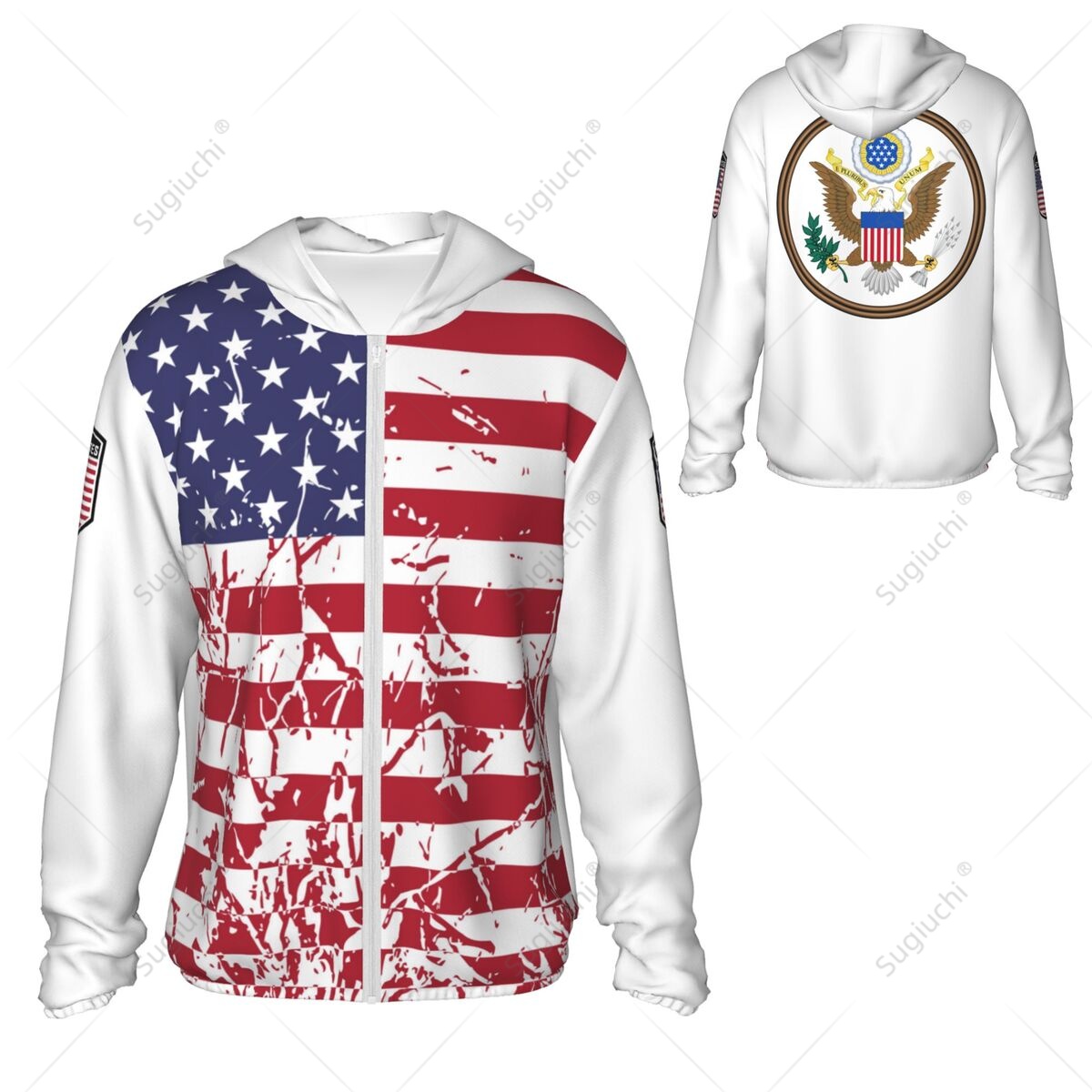 United States Flag Sun Protect - Fishing Hoodie のレビューと価格