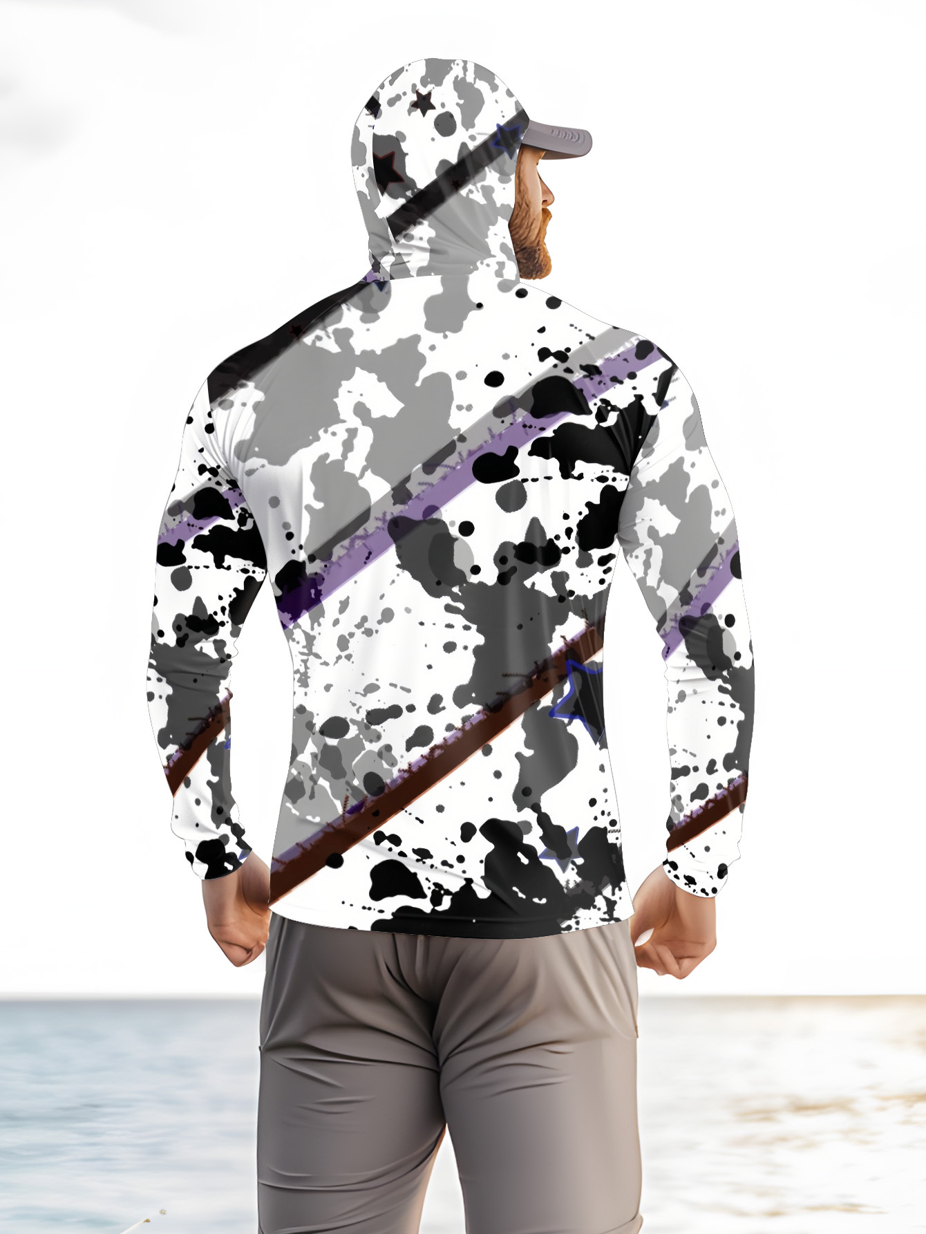 Men Hood Fishing Shirt long sl - Fishing Shirt Uv Protection のレビューと価格