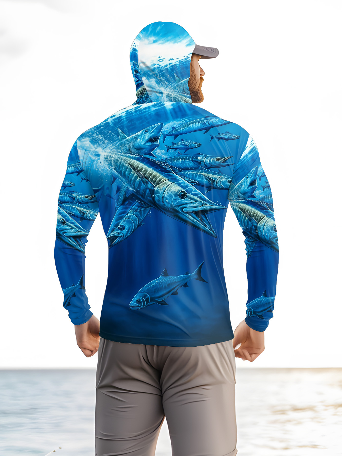 Men Hood Fishing Shirt long sl - Fishing Hoodie のレビューと価格
