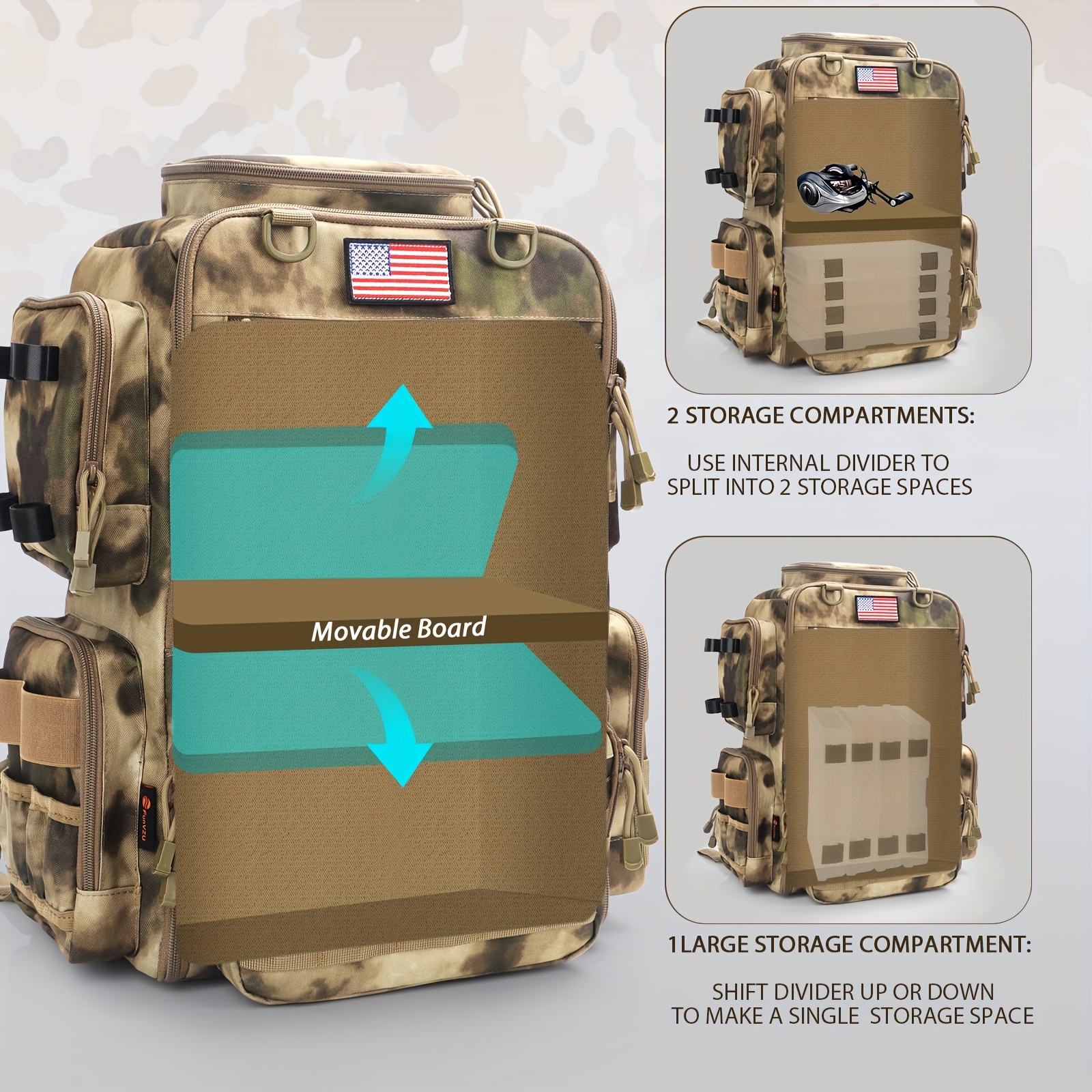 A Spacious 11.89gal Fishing Ba - Fishing Backpack のレビューと価格