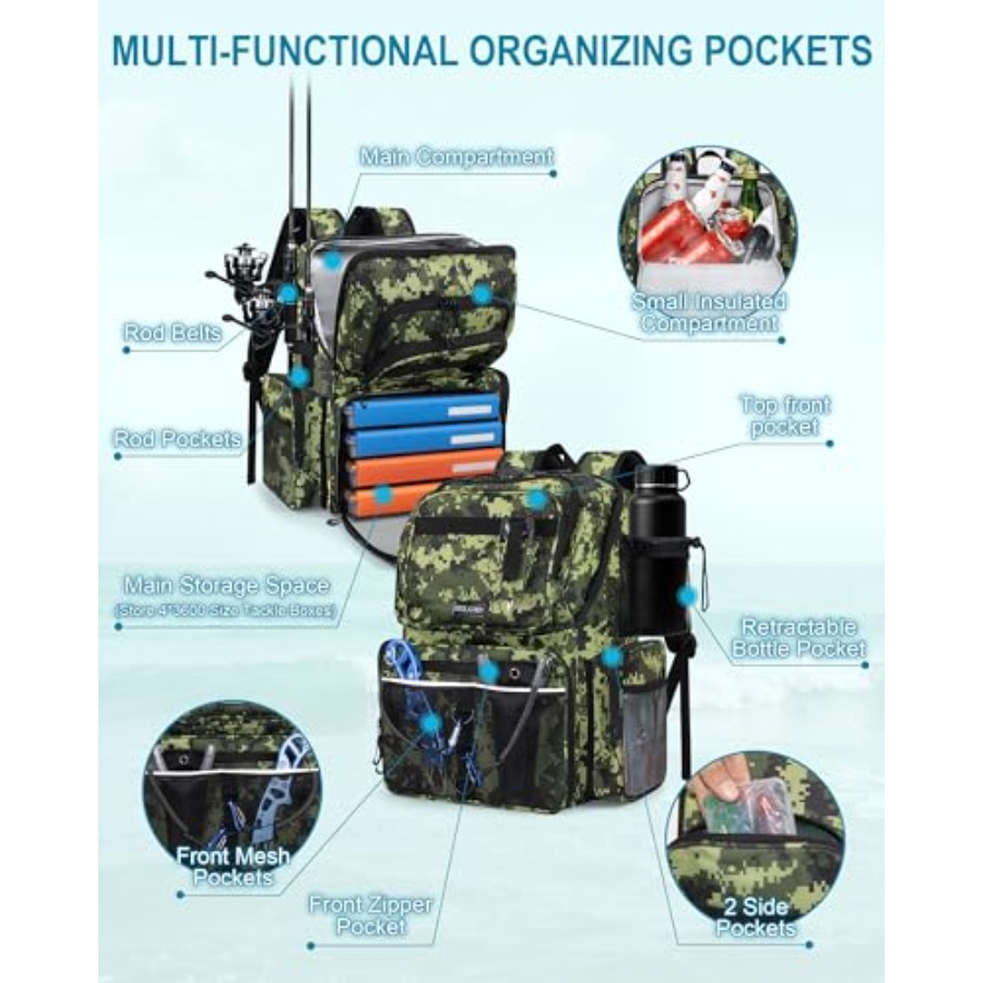 Fishing Backpack with Rod Hold - Fishing Backpack のレビューと価格
