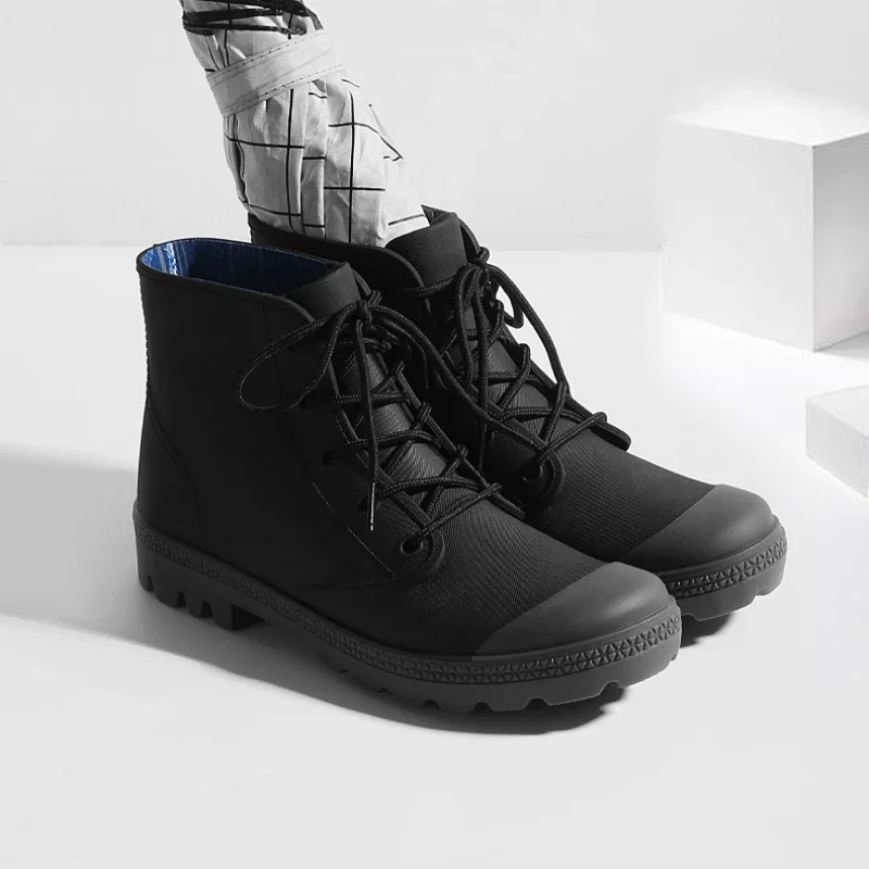 Winter Men Rain Boots Lace-up  - Fishing Boots のレビューと価格