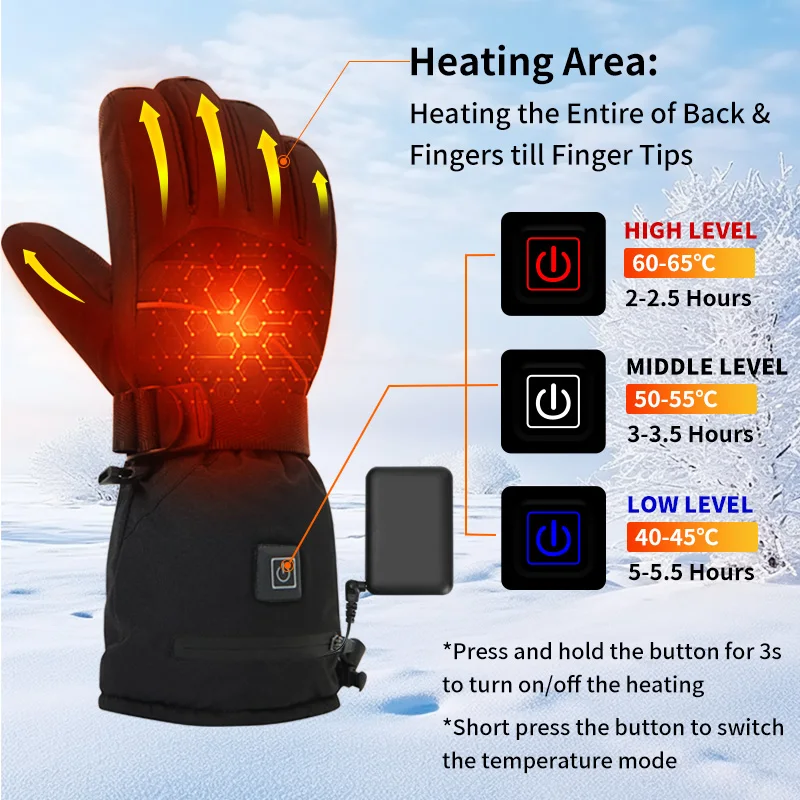 USB Rechargeable Heated Motorc - Fishing Gloves のレビューと価格